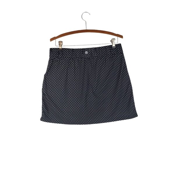 T by Talbots Skort Polka Dot Tuxedo Stripe Pull On Black White Size Medium - Picture 2 of 8